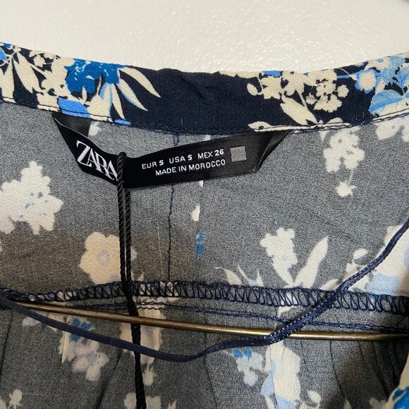 Zara Floral Print Elastic Waistband Dress - S - Picture 4 of 4